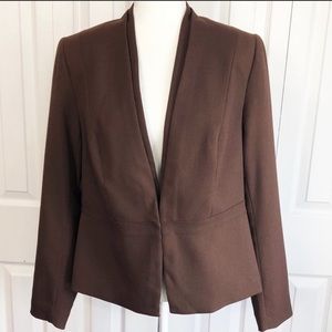 Lane Bryant Modern Fit Brown Long Sleeve Blazer Size 24